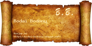 Bodai Bodony névjegykártya